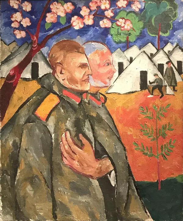 Портрет М.Ф. Ларионова и его взводного