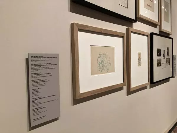 Портрет-шарж Семёнова, Бакста и Дягилева