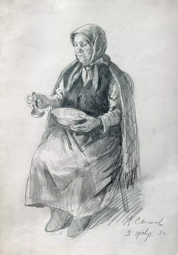 Рисунок к картине «Мать»
