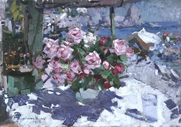 Розы. Букет у моря
