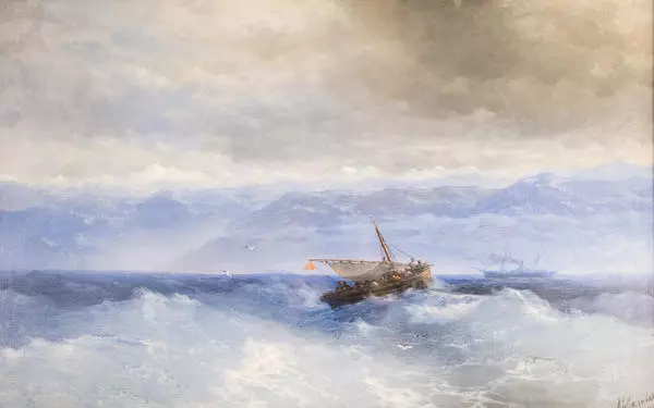 Кавказские горы с моря