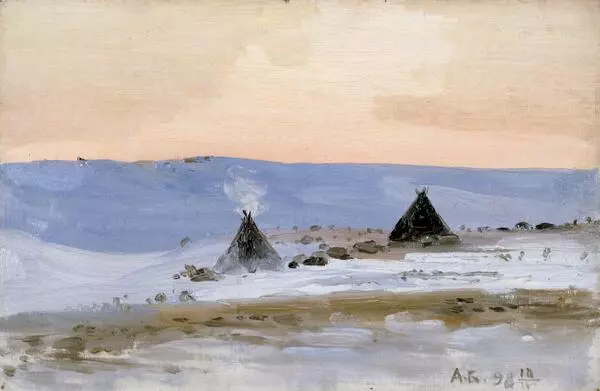 Ночь в Большеземельской тундре в апреле