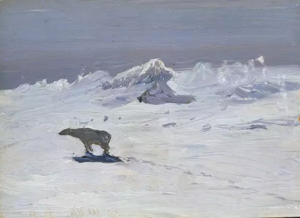 Лунная ночь. Медведь на охоте 