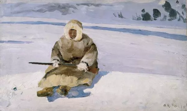 Замечтался. Промышленник на белого медведя