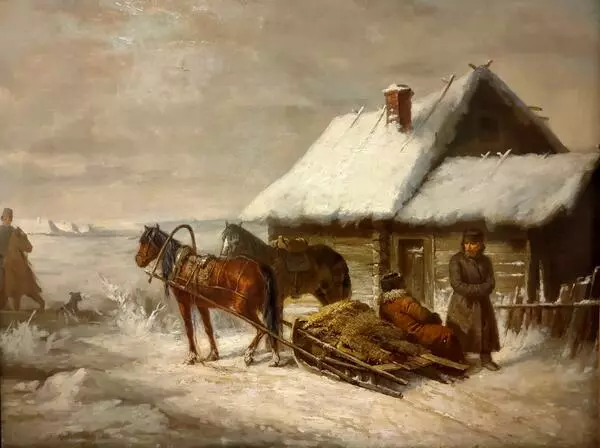 Зимний день. У кабака