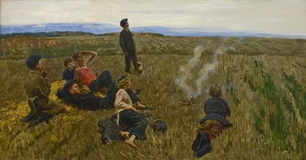 В поле. Самолёты летят
