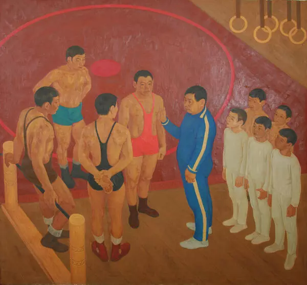 Заслуженный тренер СССР Д.П. Коркин с учениками
