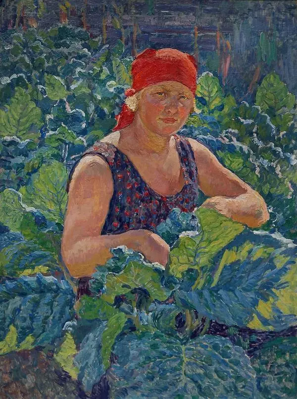 Девушка на табачной плантации