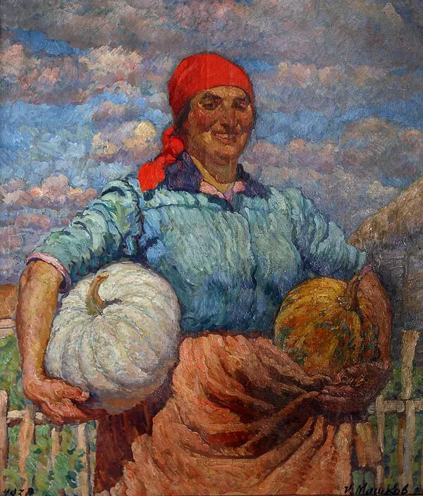 Колхозница с тыквами
