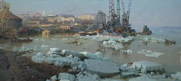 Чебоксары. Ледоход на Волге