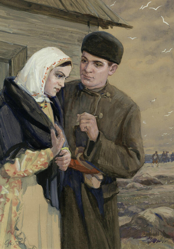 Иллюстрация к повести Ш. Камала «Чайки»