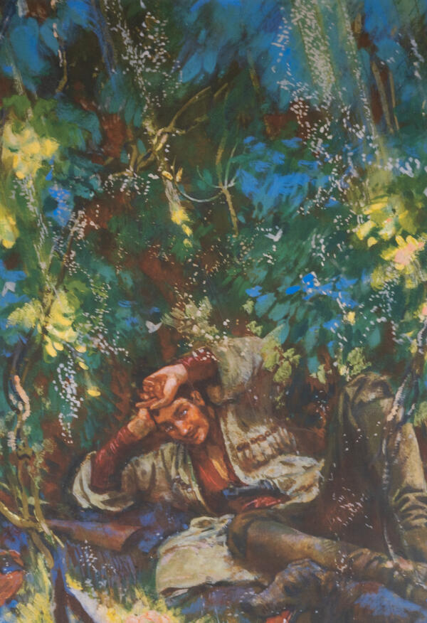 Оленин в лесу
