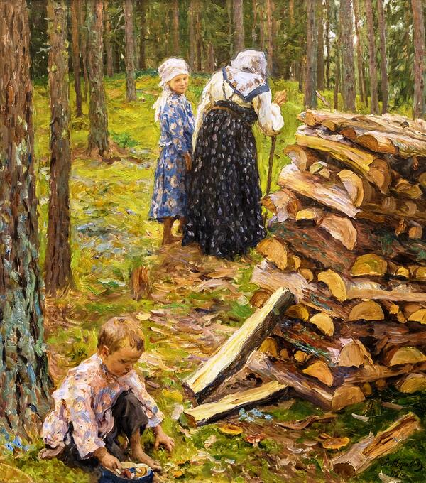 Крестьянская семья в лесу