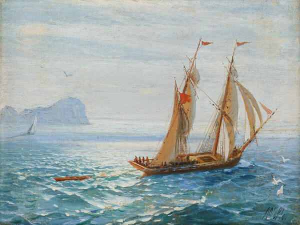 Крым. Парусник на море