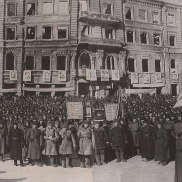 Митинг в Сталинграде после разгрома фашистов