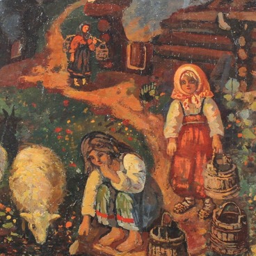 Летний теплый вечер. Топят бани 