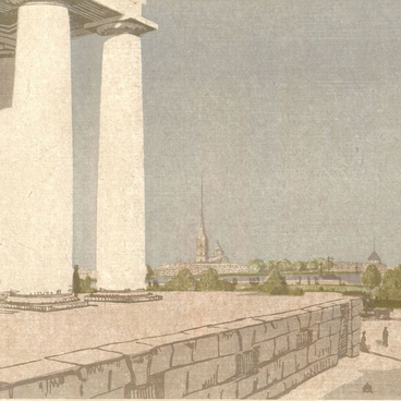 Петербург. Колонны Биржи и крепость