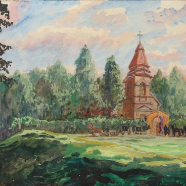 Лютеранская кирха в деревне Кобрино