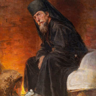 Монах у костра